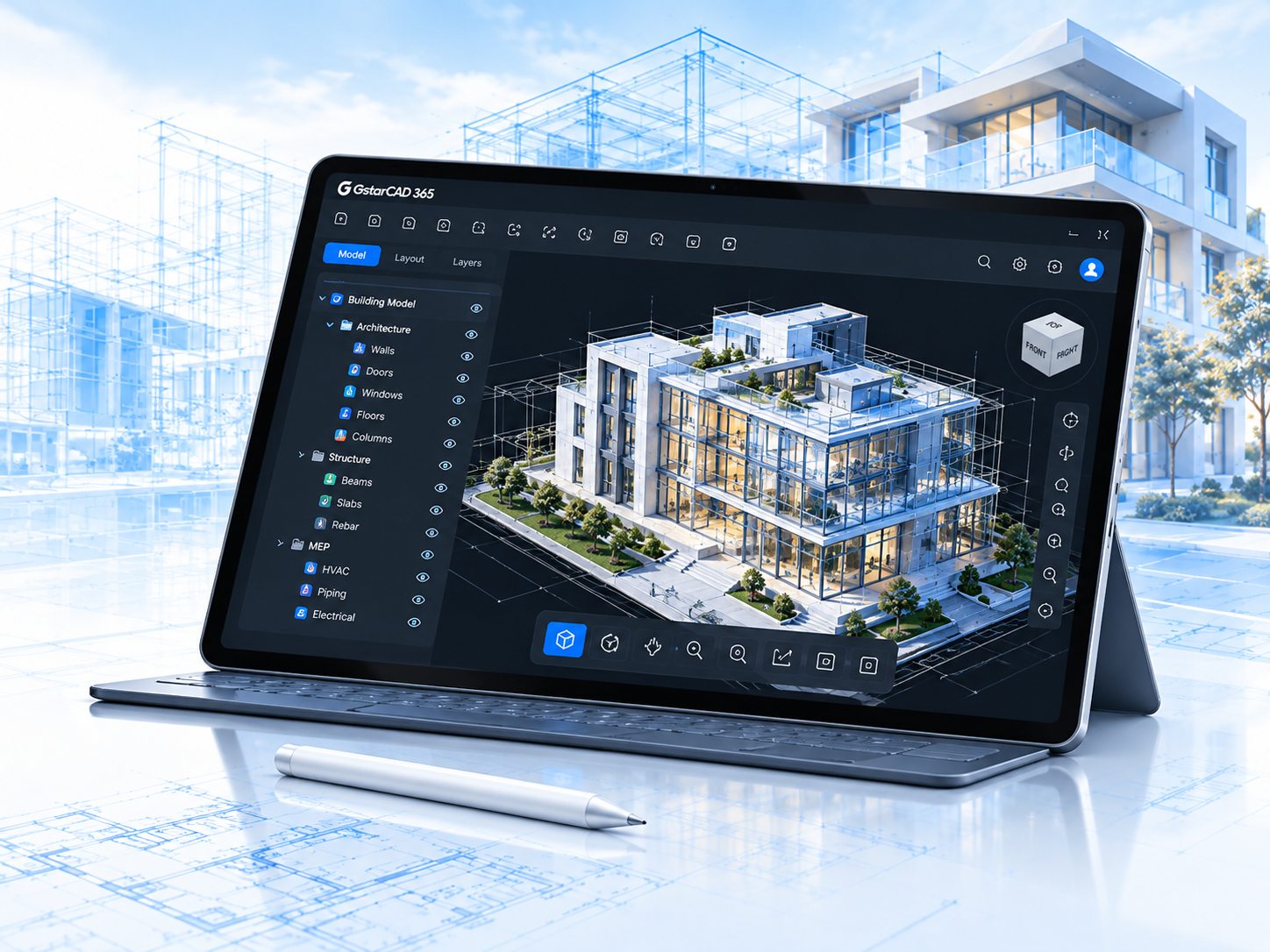 GstarCAD View mostrando un modelo 3D